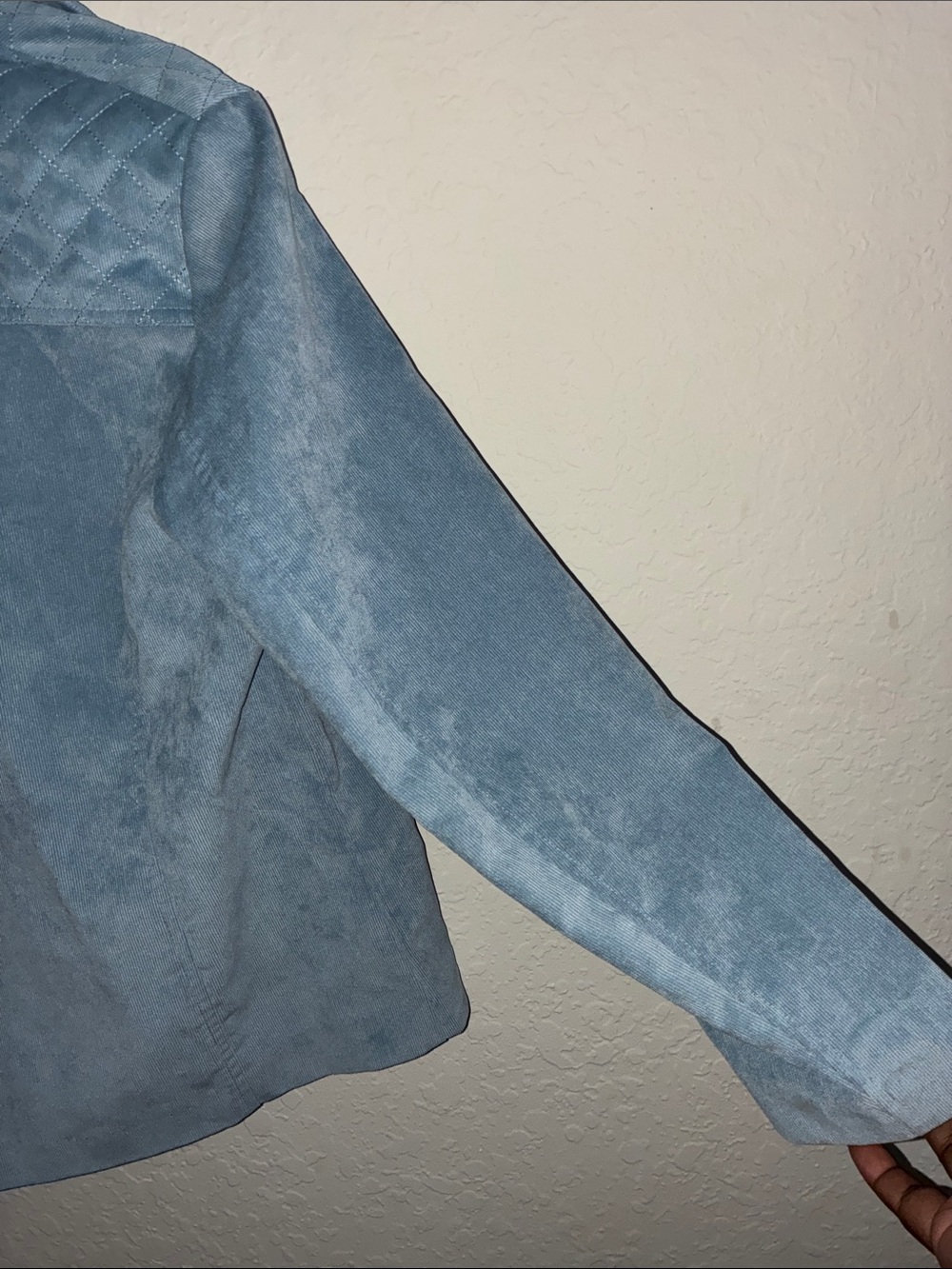 Alfred Dunner Light Blue Suede-Effect Jacket - Picture 12 of 12